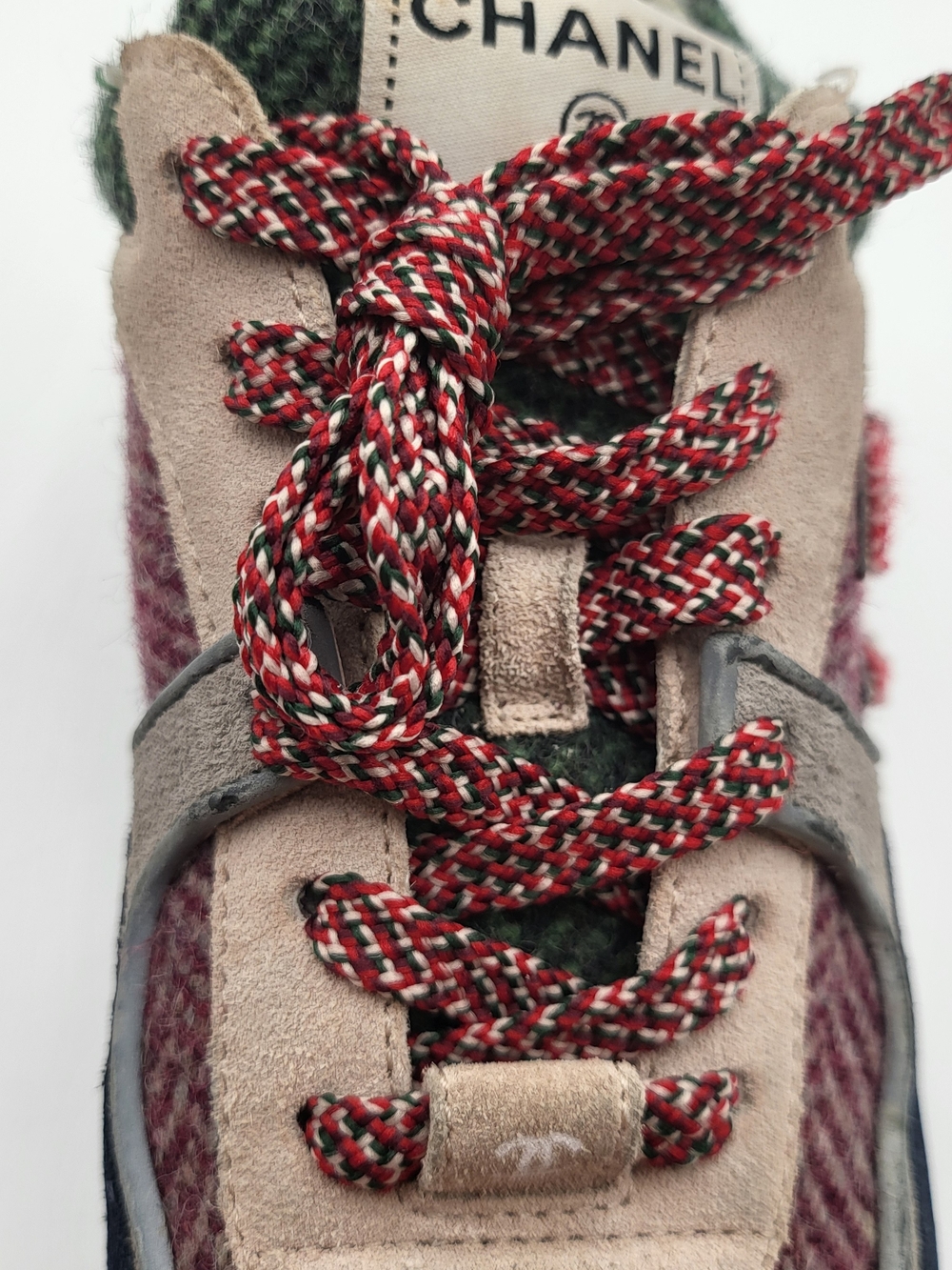 Chanel Multicolored Tweed and Suede CC Low-Top Sneakers, Authentic... - Picture 13 of 14